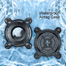 Mebeter Waterproof Pet Airtag Dog Collar Holder, Anti-lost Shock Resistant Mini Air Tag Holder Hard TPU Full Protection Airtag Dog Collar Case for Key,Backpack,Luggage,Cat,Dog Gps Tracker (Red)