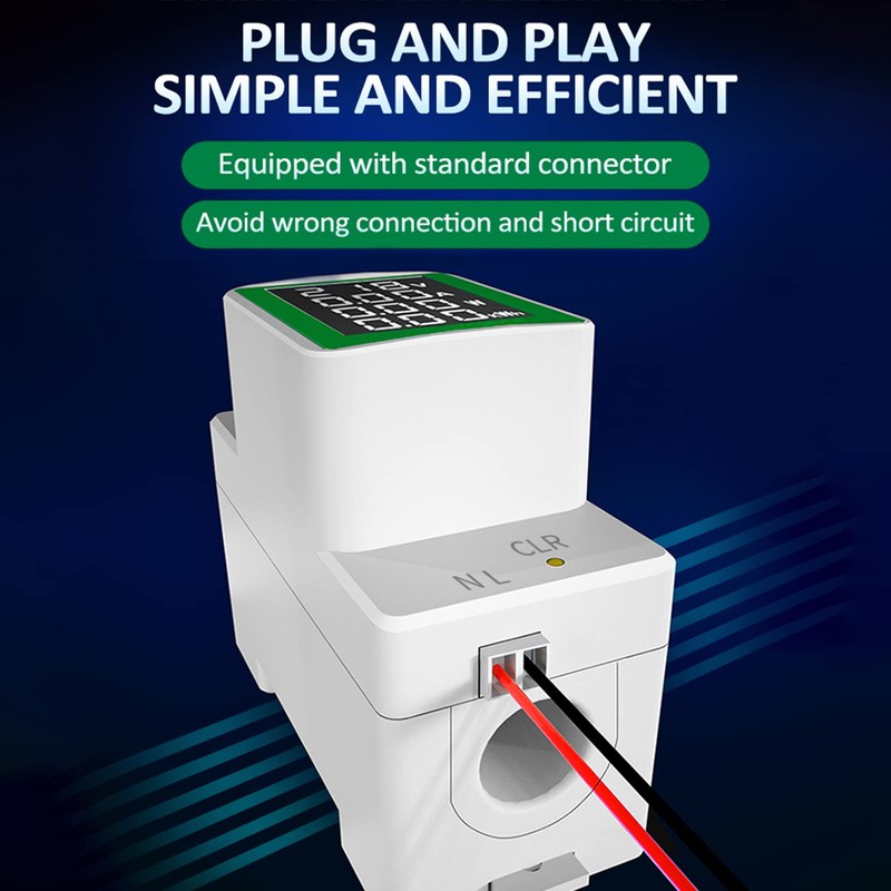 SiRyder Digital Ammeter AC50-300V Railway Watts Meter with LCD Display
