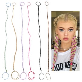 6 PCS 25" Spiral Braided Hair Ties for Sports, Non-Slip Elastic Slip Hair Ties, Strong Braided Pony Tails Wrap Holders for Activities like Surfing, Exercising, Running, and More(Mix Color)