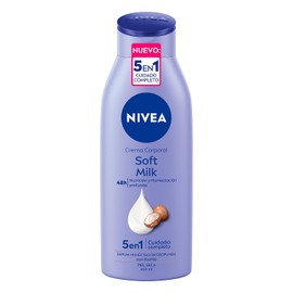 NIVEA Crema Corporal humectante Soft Milk (400 ml), 48 horas de Humectación y Suavidad Profunda con manteca de Karité ideal para Piel Seca