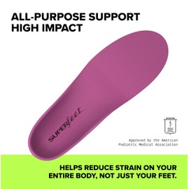 Superfeet All-Purpose Women's High Impact Support, Shock Absorption, Sports, Competition, Pink, BERRY B (8.3 - 9.1 inches (21 - 23 cm)