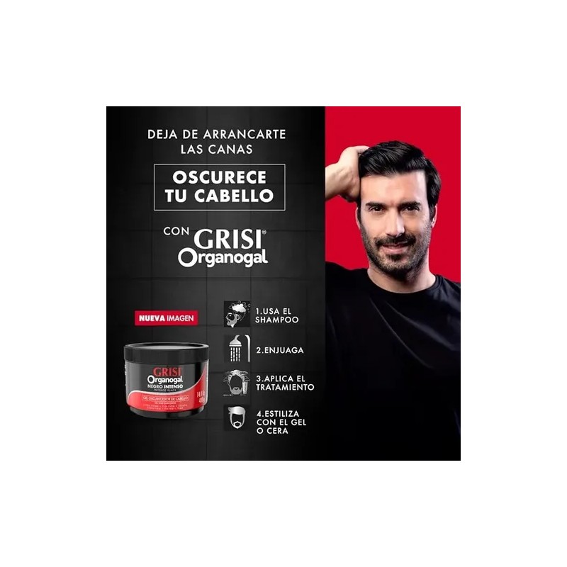 3 Gel Organogal Grisi Oscurecedor De Cabello 400 Ml