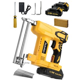 18GA Cordless Brad Nailer Compatible with Makita 18V LXT-Style Batteries, 2-in-1 Electric Nail Gun and Staple Gun Kit with 2 x 2.0Ah Batteries for Woodworking, Furniture Repair & Upholstery