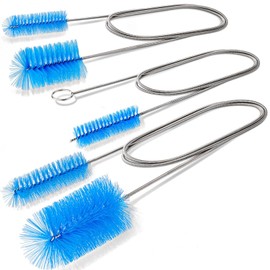 EVOULTES 66" Flexible Drain Brush Tool with Large Brush Head and Double Elastic Nylon Ends, Stainless Steel Long Tube Cleaning Brushes for Kitchen, Sink, Drain Pipe and Long Pipe Cleaning