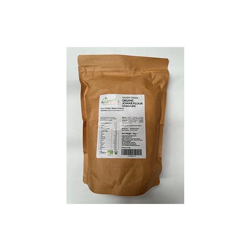 Ancient Grains Organic Sorghum (Jowar) Flour 1kg EU and India