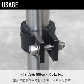 Kouei Kasei KFBS21B-3105 Anti-Vibration Resin Pipe Clamp, 1.1 inches (28 mm), Fixing Hardware, Erector Pipe, Lightweight, Rubber Included, DIY, Black