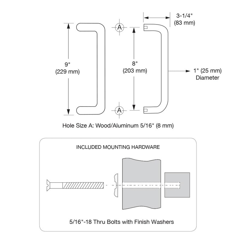 CRL M174810B 8" Oil Rubbed Bronze Solid Offset Pull Handle