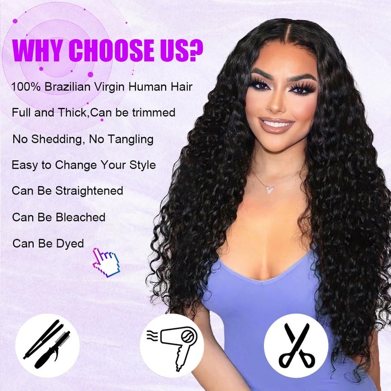 Water Wave Human Hair Bundles 12 14 16 Inch 12A