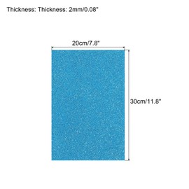 PATIKIL Glitter EVA Foam Sheets Soft Paper Self-Adhesive 11.8 x 7.8 Inch Light Blue for DIY Crafts Pack of 12