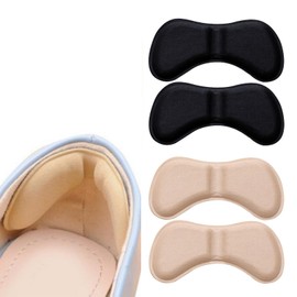 Heel Pads for Shoes,4 Pair Heel Protectors Inserts for Women Cushions, Heel Grips for Womens Shoes Pad Liners (2 Black, 2 White)
