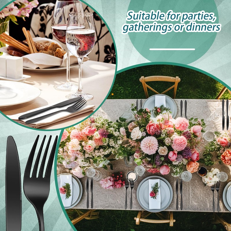 Nuenen 100 Pieces Stainless Steel forks and knives Dinner Flatware