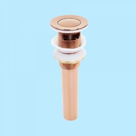 Renovators Supply Manufacturing Rose Gold Pop Up Sink Drain With Overflow Standard 1 1/4" OD Pipe And Fits 1 3/4" Drain Hole Openings