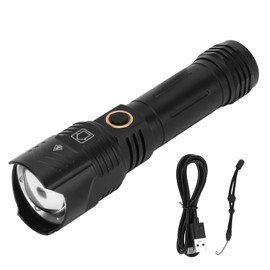Camping Flashlight XHP160 Outdoor LED Torch USB Charging Ultra Bright IPX4 Waterproof with Adjustable Light Focus