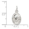 Solid 925 Sterling Silver Pendant Cowboy Hat Charm (17mm x