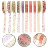 SEWACC 10rolls Decorative Washi Tapes Thin Tape for Scrapbooking Journals