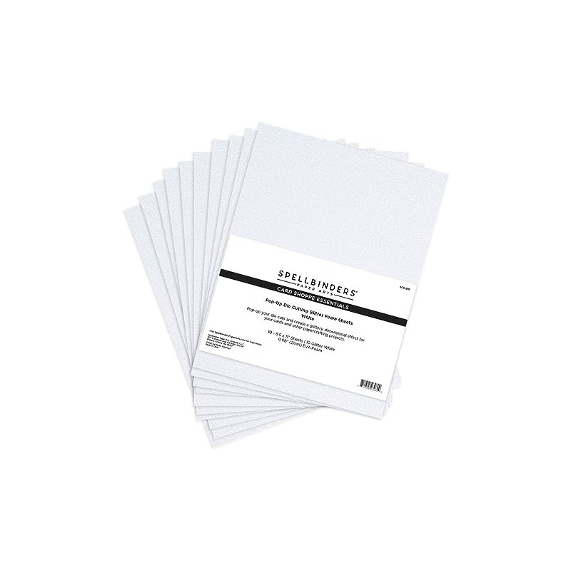 Spellbinders Pop-Up Die Cutting Glitter Foam Sheets - White