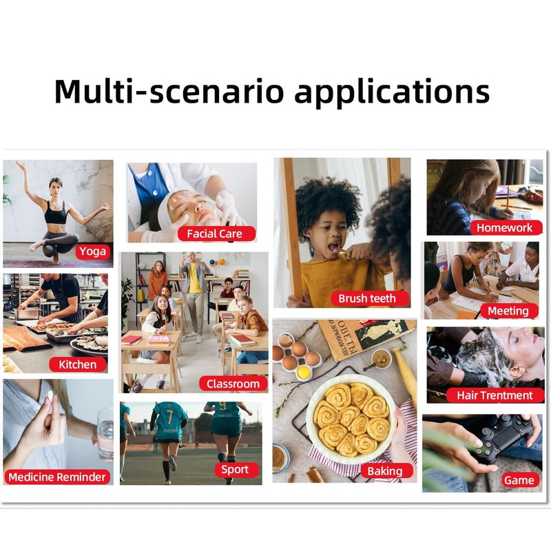 Digital Dual Kitchen Timer with Strong Magnet,24-Hour Countdown & Stopwatch,Loud