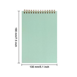 DSTELIN Upright Mint Green Sketch Coil Notebooks, 2-Pack, 7.5 x 5.1 Inches, Hardcover with 1150GSM Cardstock, 100 Pages / 50 Sheets, 100GSM Paper