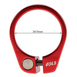Seat Clamp 34.9 mm, Bicycle Seatpost Clamp Mountain Bike Seat Post Accessories Aluminium Alloy for Mountain and Road Bikes Bicycle Seatpost Lock (Red)