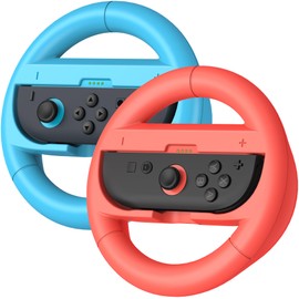 HASACOOL Switch 2 Lenkrad, 2x Lenkrad Ergonomisches für Switch 2 Zubehör, Geeignet für Renntruck-Spiele, Kompatibel mit Switch 2 Konsole(Orange und Blau)