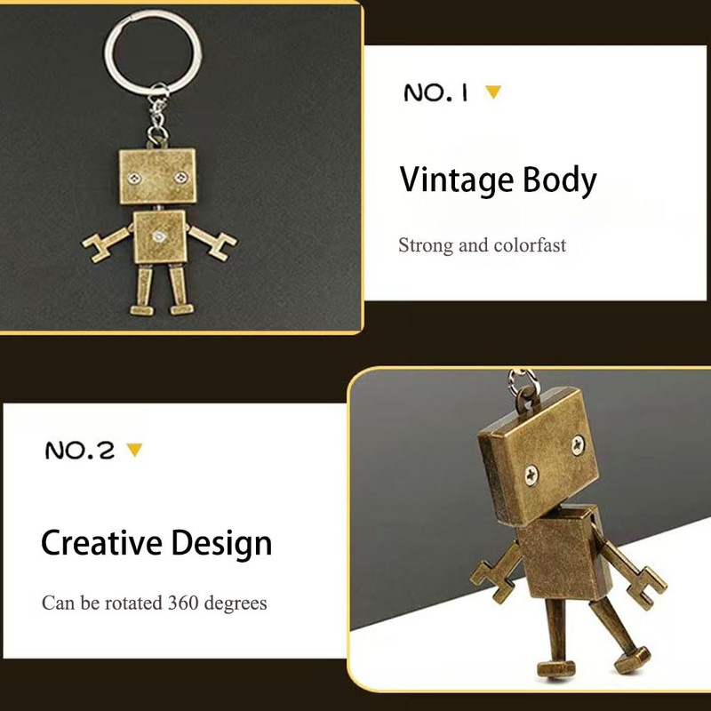 JILFR Robot Pendant Keychains, Cute Keychains, Large Key Ring, Special