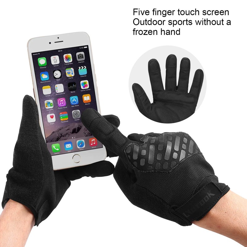 KUTOOK Airsoft Gloves Bike Gloves Men Touchscreen for Shooting Black