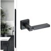Decoranddecor Alloy Door Lever Handle Set Black on Square Rose