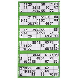 Bingo Tickets 600 Pad 6 To a Sheet 1-90 Perforated (Green)