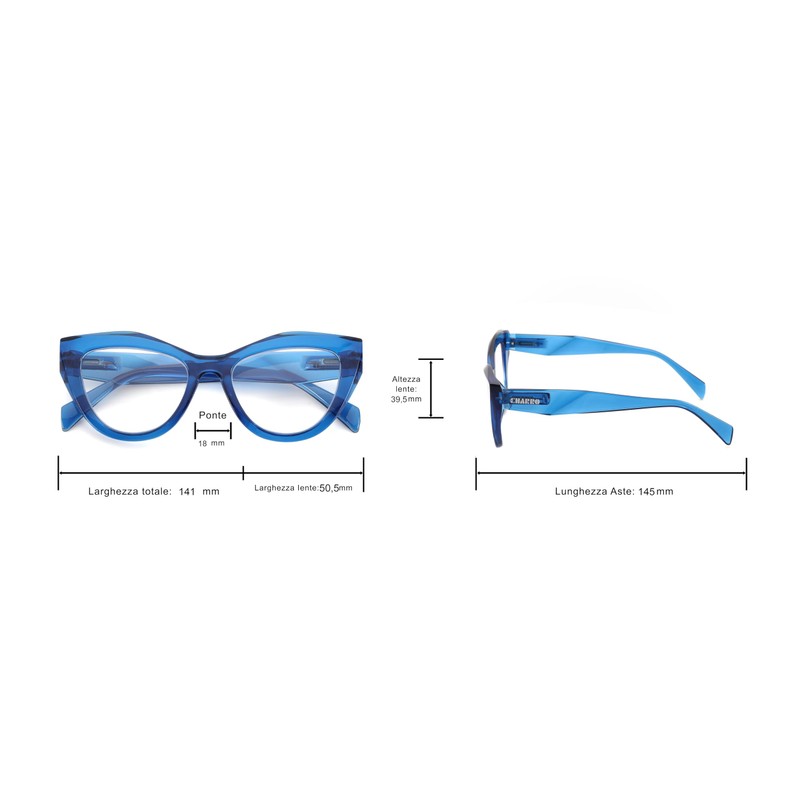 CHARRO Missouri Lesebrille, blau, 2.5 Diottria