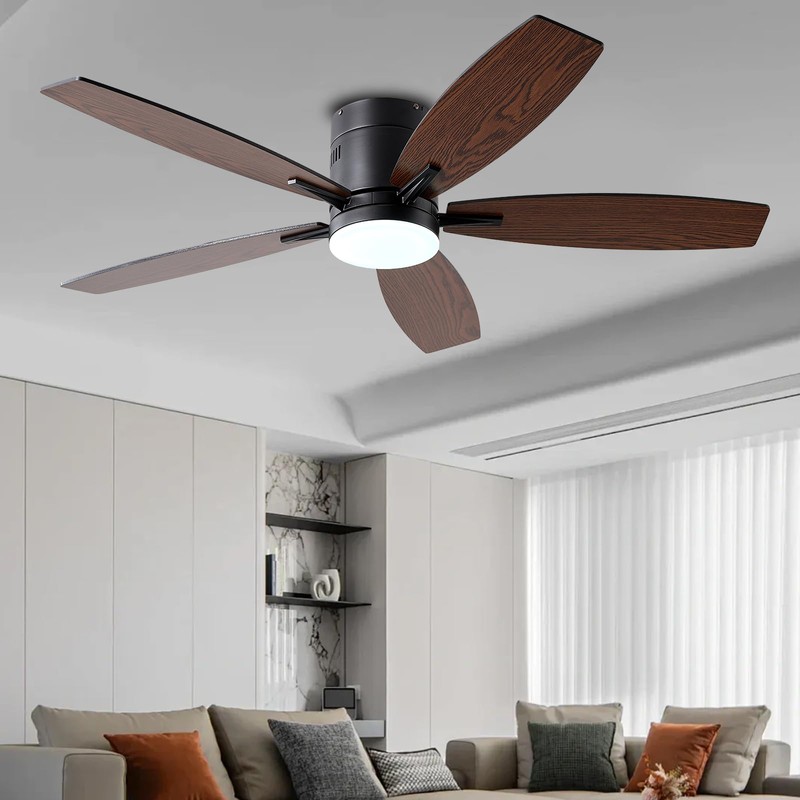 Ayaoty Ceiling Fans with Lights, 52" Low Profile Indoor Ceiling