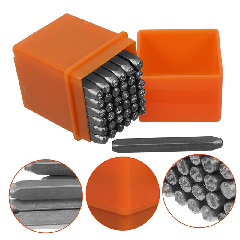SHINEOFI 37pcs Metal Stamping Kit Complete Letter and Number Punch