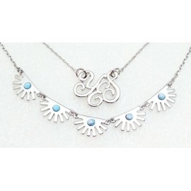 Lia Sophia Lot of 2 Necklaces SUPER FAN w Turquoise & OPTIMISTIC "Yes" in Script