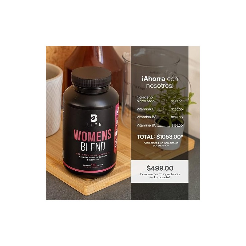 Multivitamínico Mujer 200 Cápsulas 650 Por Porción Colágeno Hidrolizado Biotina