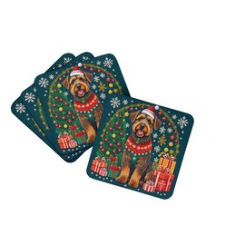Airedale Terrier Christmas Foam Coasters