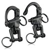 2-Pack 2-3/4" (70mm) Black Snap Shackle, Marine Grade 316 Stainless