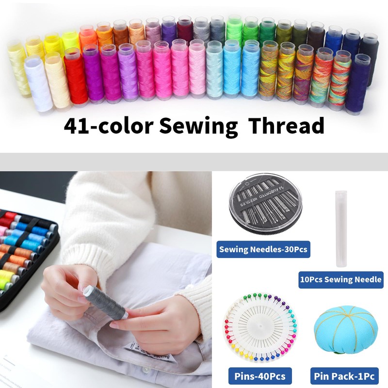 Glarks 215Pcs Sewing Kit, Multifunctional Sewing Supplies Repair Kit with