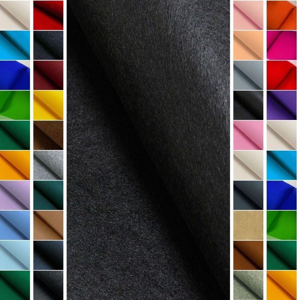 Stoffbook Black Sturdy Craft Felt Pocket Felt Fabric 4 mm
