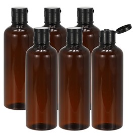 PATIKIL Travel Bottles with Flip Cap, 6 Pcs 3.4 Oz(100ml) Leak Proof Refillable Empty Dispenser Container Squeeze Bottle for Shampoo Toiletries Lotion Cream, Brown