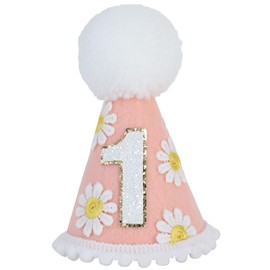 Ereniko Daisy Boho First Birthday Hat Girl 1 Birthday Hat 1st Baby Birthday Hat One Baby Pink Party Hat Photoshoot Props Photo Props