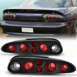 ACANII - For 1993-2002 Chevy Camaro Z28 Black Housing Tail Lights Brake Lamps Replacement Assembly Driver & Passenger