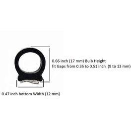 M M SEALS - Big D Shape Weather Stripping, Fits Gap 0.35 to 0.51 Inch (9-13 mm), Length 25 Feet (7.65 Meter)