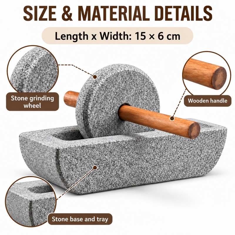 Stone Tea Mill for Matcha Preparation – Compact 15 x