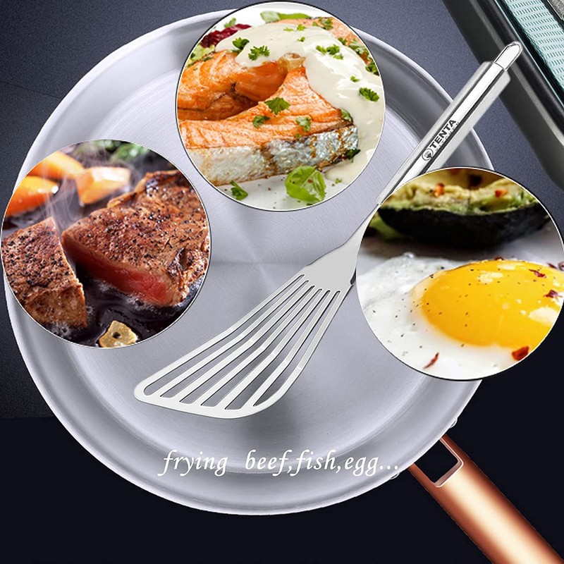 Tenta Kitchen Spatulas Stainless Steel Nylon Flexible Fish Turner Spatula