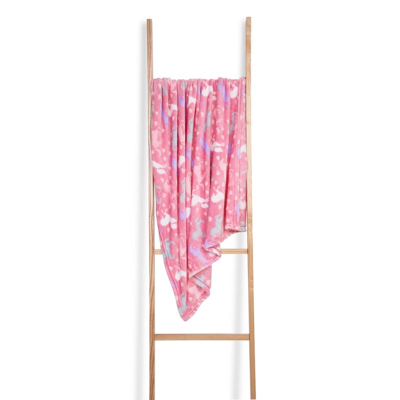 Adore Home Super Soft Horse Blanket Kids Character Pink Super