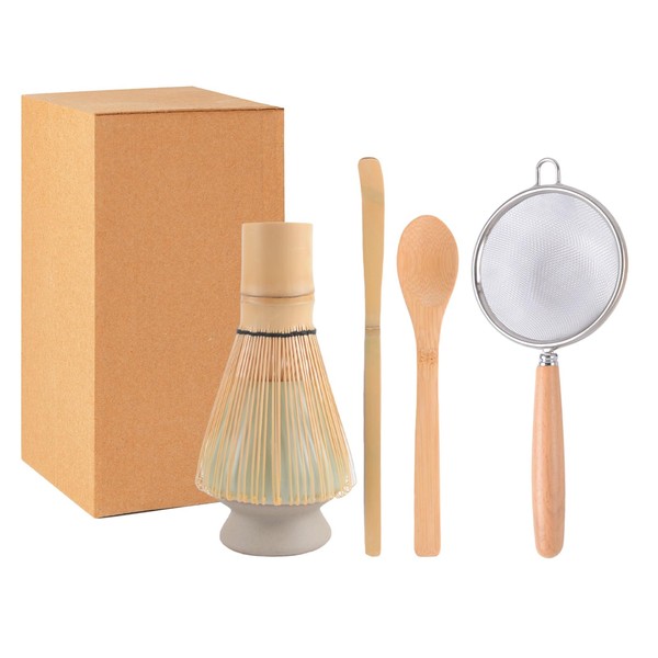 Matcha Whisk Set Traditional Matcha Tool Set with Bamboo Whisk,Bamboo