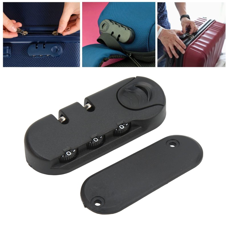 Alomejor Luggage Lock 3 Digits Suitcase Password Security Lock Travel
