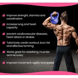 GYMENIST Exercise Kettlebell Fitness Workout Body Equipment Choose Your Weight Size (3 LB)