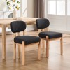 Modern Fabric Dining Chair Set of 2 Rounded Back Upholstered