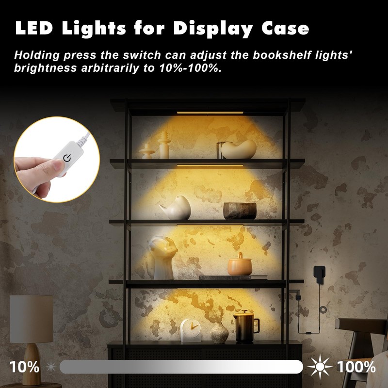 JUSJUBR Led Shelf Lights, 4x12 Inch Warm White 3000K Dimmable