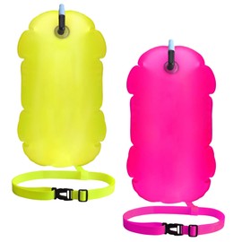 2 Pack Tow Floats for Open Water Swimming,Waterproof Swim Buoy,Inflatable Wild Swimming Float,Tow Air Float Suit,for Outdoor Sports Snorkeling Triathletes Accessories,Swim Bubble Highly Visible